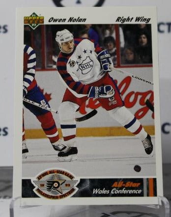 OWEN NOLAN # 619 UPPER DECK 1991-92 QUEBEC NORDIQUES  NHL HOCKEY TRADING CARD