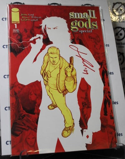 SMALL GODS # 1 SPECIAL SIGNED JASON RAND RED VARIANT IMAGE COMIC BOOK 2005