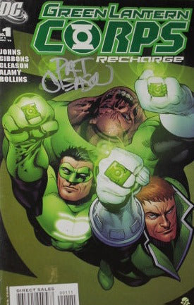 GREEN LANTERN CORPS # 1 RECHARGE C.O.A. SIGNED PAT GLEASON DC COMIC BOOK 2005