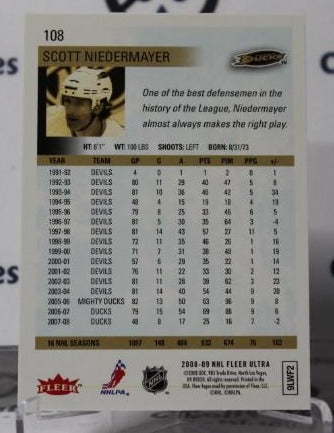 SCOTT NIEDERMAYER # 108 FLEER ULTRA 2008-09 ANAHEIM DUCKS NHL HOCKEY TRADING CARD