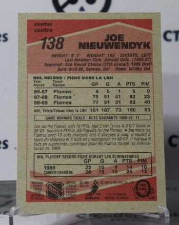 JOE NIEUWENDYK # 138 O-PEE CHEE 1989-90 CALGARY FLAMES NHL HOCKEY TRADING CARD