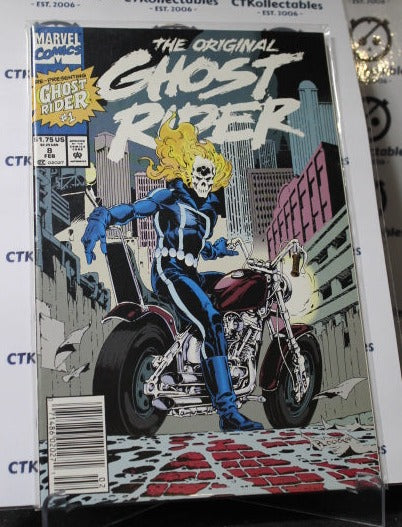 GHOST RIDER # 8 RE-PRESENTING GHOST RIDER # 1 NEWS STAND  MARVEL COMIC BOOK   1993