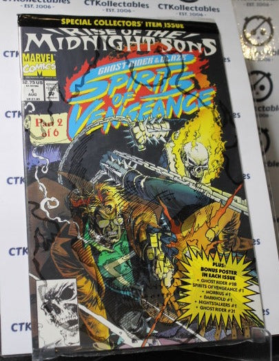 GHOST RIDER & BLAZE SPIRITS OF VENGEANCE # 1 RISE OF THE MIDNIGHT SONS FACTORY SEALED MARVEL  COMIC BOOK 1992