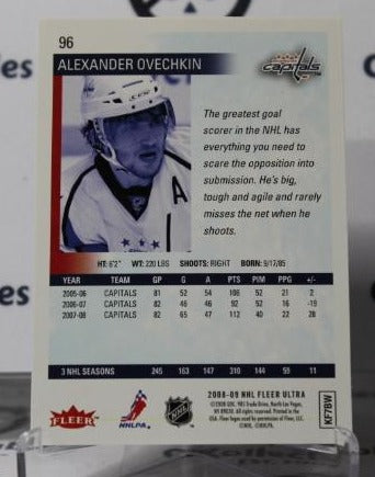 ALEXANDER OVECHKIN # 96 FLEER ULTRA 2008-09 WASHINGTON CAPITALS NHL HOCKEY TRADING CARD