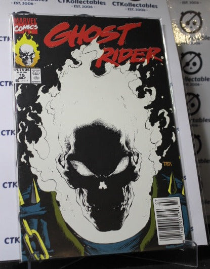 GHOST RIDER # 15 GLOW IN THE DARK COVER NEWS STAND VARIANT  MARVEL COMIC BOOK   1991