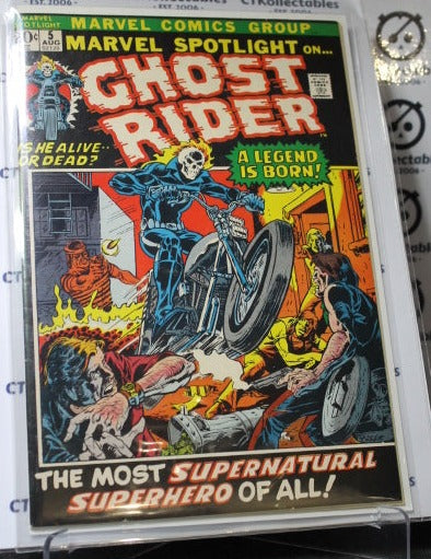 MARVEL SPOTLIGHT ON GHOST RIDER  # 5 FIRST APPEARANCE  KEY ISSUE RARE  MARVEL COMIC BOOK 1972