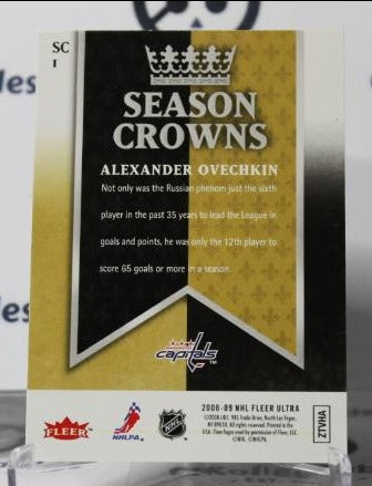 ALEXANDER OVECHKIN # SC1 SEASON CROWNS FLEER ULTRA 2008-09 WASHINGTON CAPITALS NHL HOCKEY TRADING CARD