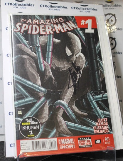 THE AMAZING  SPIDER-MAN  # 1 C.O.A. SIGNED STAN LEE HOMAGE CAMEO VARIANT  MARVEL COMIC BOOK 2014