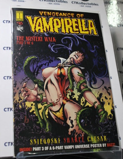 VENGEANCE OF VAMPIRELLA  # 16 PART 3 OF 6 VAMPI UNIVERSE SIGNED BUZZ  HARRIS COMICS  1995