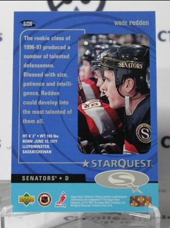 WADE REDDEN # SQ6 STAR QUEST UPPER DECK 1997-1998 OTTAWA SENATORS NHL TRADING CARD