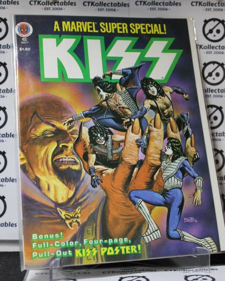 KISS # 1  MARVEL COMICS SUPER SPECIAL W/POSTER MAGAZINE SIZE  COMIC BOOK 1978