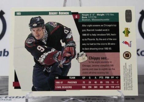 JEREMY ROENICK # 195 UPPER DECK  1997-98 ARIZONA COYOTES NHL HOCKEY TRADING CARD