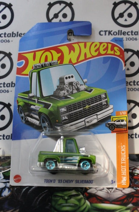 HOT WHEELS MATTEL  TOON'D 83 CHEVY SILVERADO GREEN 93/250 TOONED 1/10 - 2021