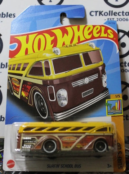 HOT WHEELS MATTEL  SURFIN' SCHOOL BUS  1/5  SURFS UP  24/250 -  2021