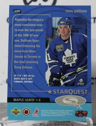 STEVE SULLIVAN # SQ4 UPPER DECK 1997-98 TORONTO MAPLE LEAFS NHL HOCKEY TRADING CARD