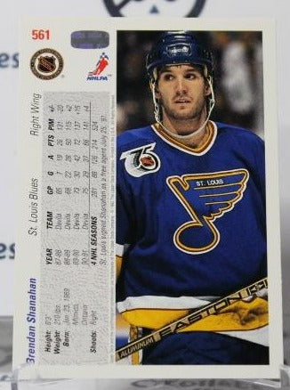 BRENDAN SHANAHAN # 561 UPPER DECK 1991-92 ST. LOUIS BLUES  NHL HOCKEY TRADING CARD