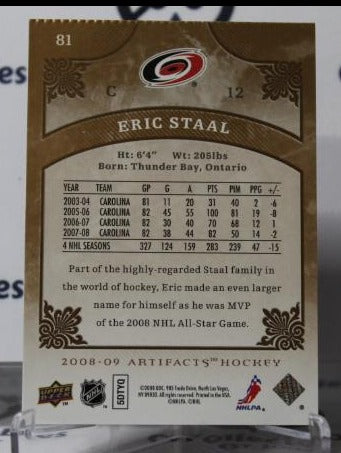 ERIC STAAL # 81 UPPER DECK ARTIFACTS 2008-09 CAROLINA HURRICANES NHL HOCKEY TRADING CARD