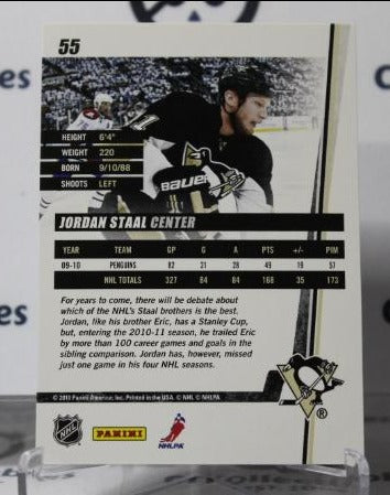 JORDAN STAAL # 55 DONRUSS 20010-11 PITTSBURGH PENGUINS NHL HOCKEY TRADING CARD