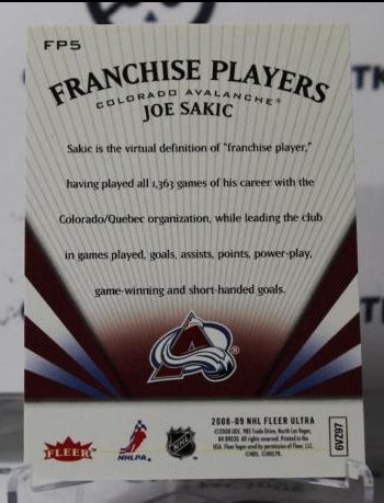 JOE SAKIC # FP5 FLEER ULTRA 2008-09 COLORADO AVALANCHE  NHL HOCKEY TRADING CARD