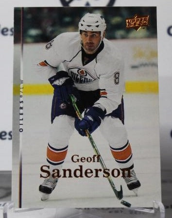 GEOFF SANDERSON # 318 UPPER DECK  2007-08 EDMONTON OILERS NHL HOCKEY TRADING CARD