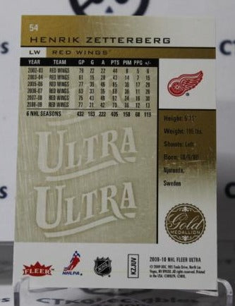 HENRIK ZETTERBERG # 54 FLEER ULTRA 2009-10 DETROIT RED WINGS NHL HOCKEY TRADING CARD