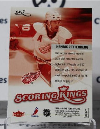 HENRIK ZETTERBERG # SK7 FLEER ULTRA 2008-09 DETROIT RED WINGS NHL HOCKEY TRADING CARD