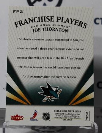 JOE THORNTON # FP2 FLEER ULTRA 2008-09 SAN JOSE SHARKS  NHL HOCKEY TRADING CARD