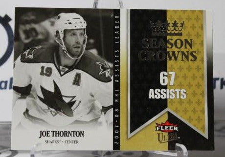 JOE THORNTON # SC2 FLEER ULTRA 2008-09 SAN JOSE SHARKS  NHL HOCKEY TRADING CARD