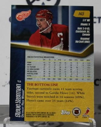 STEVE YZERMAN # 145 TOPPS 1999-00 DETROIT RED WINGS NHL HOCKEY TRADING CARD