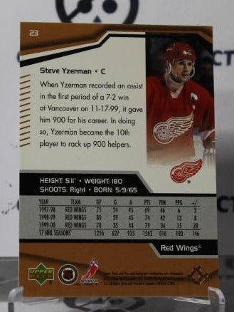 STEVE YZERMAN # 23 UPPER DECK BLACK DIAMOND 2000-01 DETROIT RED WINGS NHL HOCKEY TRADING CARD