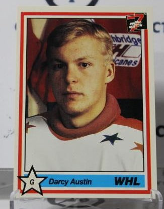 DARCY AUSTIN # 121 INNING SKETCH WHL 1990-91 GOALTENDER  HOCKEY TRADING CARD