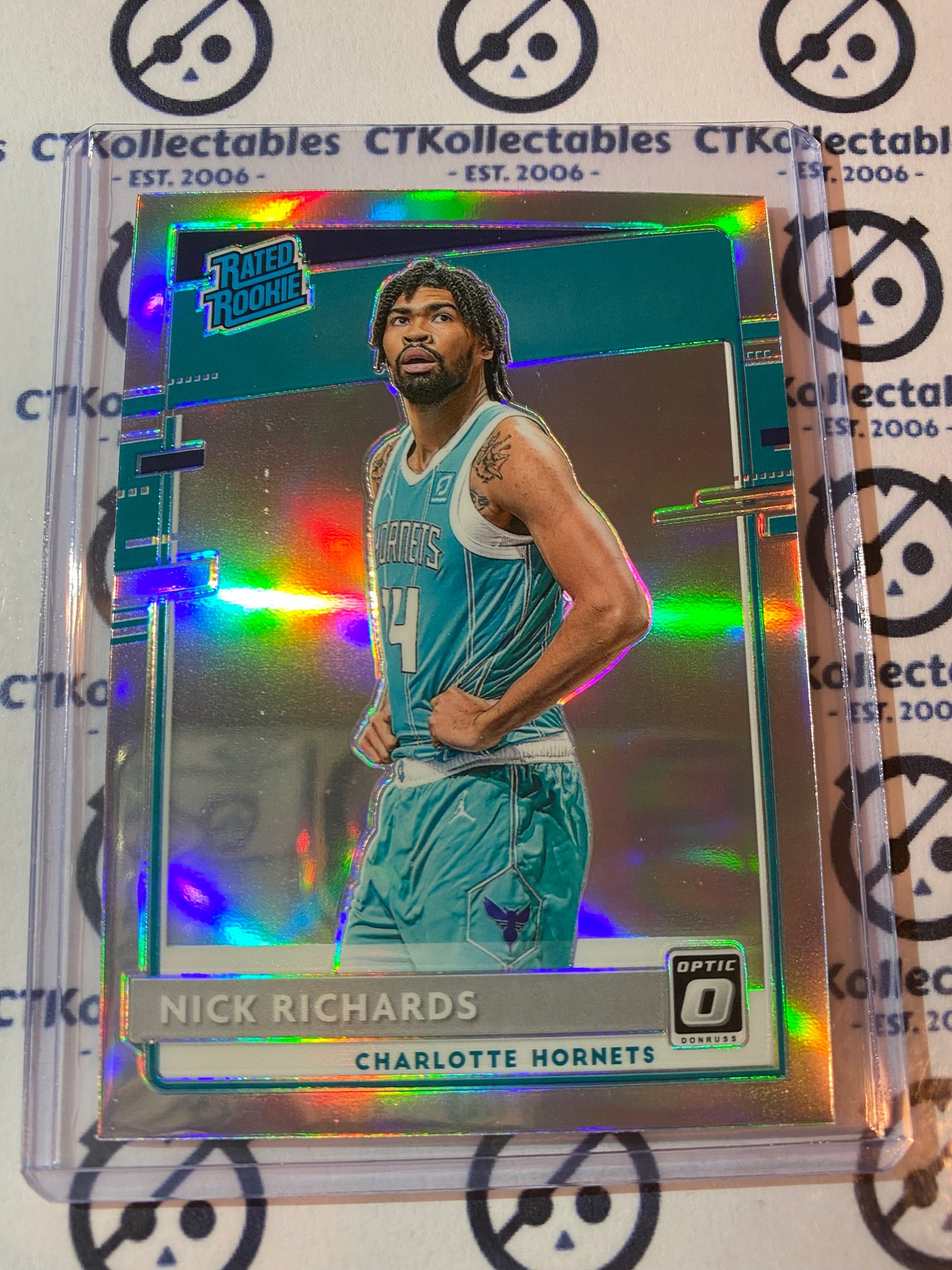 2020-21 NBA Optic Nick Richards Rated Rookie Silver Prizm #193 Hornets