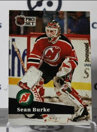 SEAN BURKE # 132 PRO SET 1991-92 HOCKEY GOALTENDER NEW JERSEY DEVILS  NHL CARD