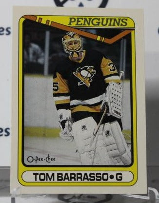 TOM BARRASSO # 65 O-PEE CHEE 1990-91 HOCKEY GOALTENDER PITTSBURGH PENGUINS NHL CARD