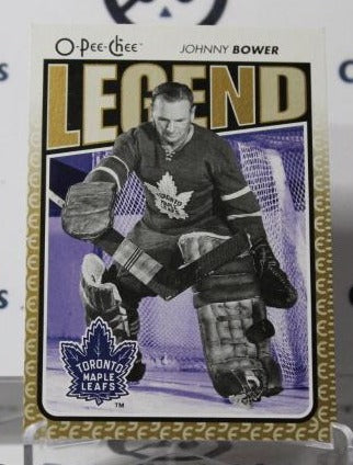 JOHNNY BOWER # 587 LEGEND O-PEE CHEE 2009-10 HOCKEY GOALTENDER TORONTO MAPLE LEAFS CARD