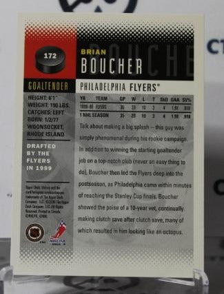 BRIAN BOUCHER # 172 UPPER DECK 2000-01 HOCKEY GOALTENDER  PHILADELPHIA FLYERS CARD