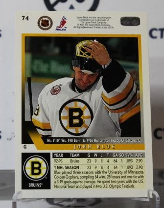 JOHN BLUE # 74 UPPER DECK 1993-94 HOCKEY GOALTENDER BOSTON BRUINS CARD