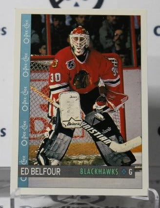 ED BELFOUR # 81 O-PEE CHEE 1992-93 HOCKEY GOALTENDER CHICAGO BLACKHAWKS CARD