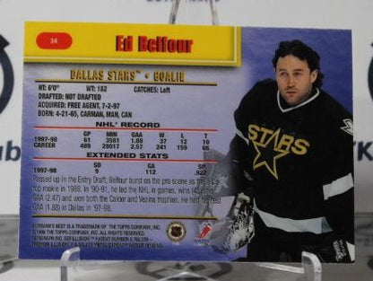 ED BELFOUR # 34  BOWMAN 1998-99 HOCKEY GOALTENDER DALLAS STARS CARD