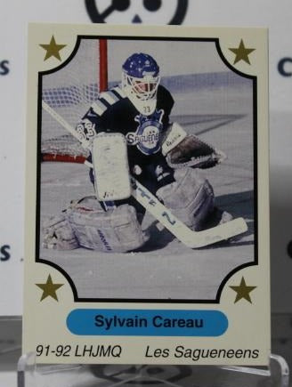 SYLVAIN CAREAU # 93 INNING SKETCH  1991 HOCKEY GOALTENDER   NHL CARD