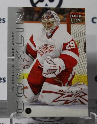 TY CONKLIN # 57 FLEER ULTRA 2009-10 HOCKEY GOALTENDER DETROIT RED WINGS NHL CARD