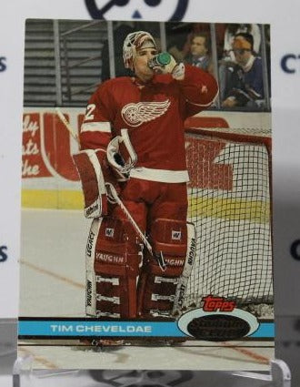 TIM CHEVEDAE # 224 TOPPS STADIUM CLUB 1991-92 HOCKEY GOALTENDER DETROIT RED WINGS NHL CARD