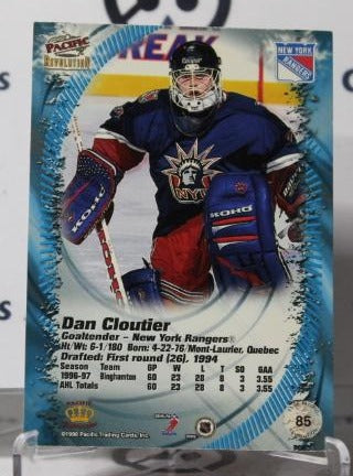 DAN CLOUTIER # 85 PACIFIC REVOLUTION 1997-98 HOCKEY GOALTENDER NEW YORK RANGERS CARD