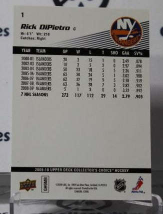 RICK DIPIETRO # 1 UPPER DECK  2009-10 HOCKEY GOALTENDER NEW YORK ISLANDERS CARD