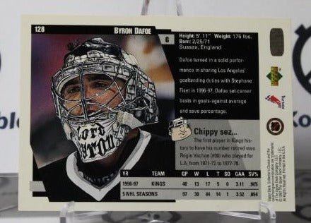 BYRON DAFOE # 128 UPPER DECK 1997-98 HOCKEY GOALTENDER L A KINGS CARD