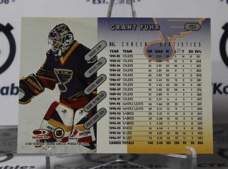 GRANT FUHR # 153 DONRUS 1997-98 HOCKEY NHL GOALTENDER ST. LOUIS BLUES CARD