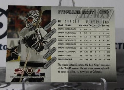 STEPHANE FISET # 179 DONRUSS 1997-98 HOCKEY NHL GOALTENDER  L A KINGS CARD