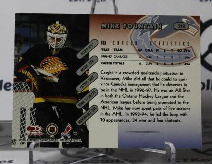 MIKE FOUNTAIN # 218 DONRUSS 1997-98 HOCKEY NHL GOALTENDER VANCOUVER CANUCKS CARD