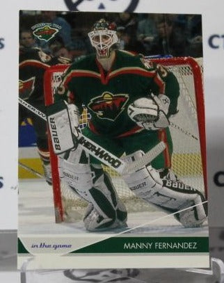 MANNY FERNANDEZ # 47 IN THE GAME 2003-04 HOCKEY NHL GOALTENDER MINNESOTA WILD CARD