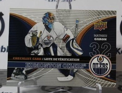 MATHIEU GARON # CL-EDM UPPER DECK McDONALD'S 2008-09 HOCKEY NHL GOALTENDER EDMONTON OILERS CARD